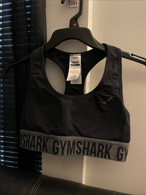 Gymshark Black Sports Bra W/Gray Branded Band Size Small NWOT